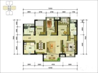 3室2廳1陽臺 金域緹香戶型圖
