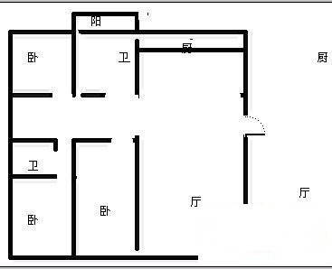 3室2廳1陽臺(tái) 仿江南水鄉(xiāng)戶型圖