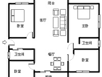 4室2廳2陽臺(tái) 萬源小區(qū)戶型圖