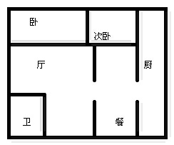 2室1厅1阳台 气象路15号（气象路17号）户型图