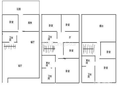 5室3厅3阳台 云康园别墅户型图
