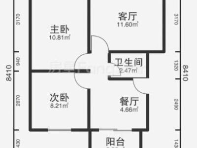 2室1厅1阳台 怡康温泉新村B区户型图