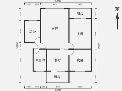 3室2厅1阳台 南疆花园户型图