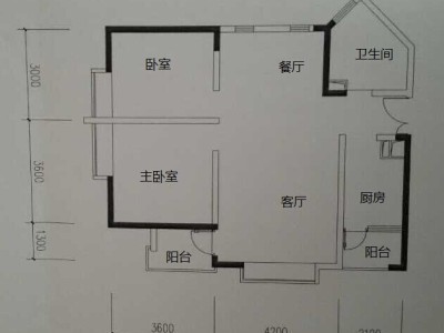 2室1厅1阳台 金坤尚城学府里户型图