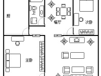 2室1廳1陽臺 江苑小區(qū)戶型圖