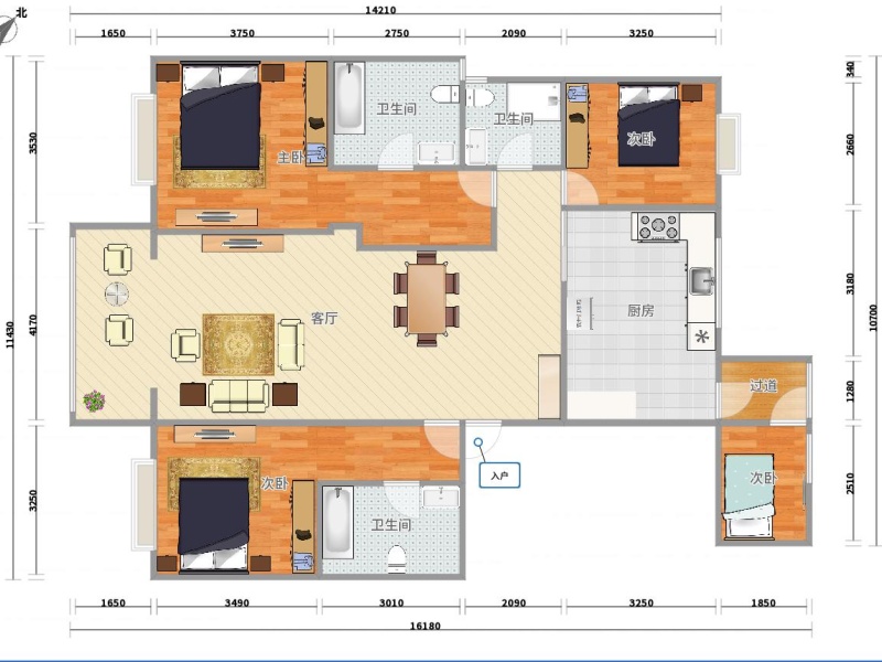 5室2廳2陽臺 翡翠灣戶型圖