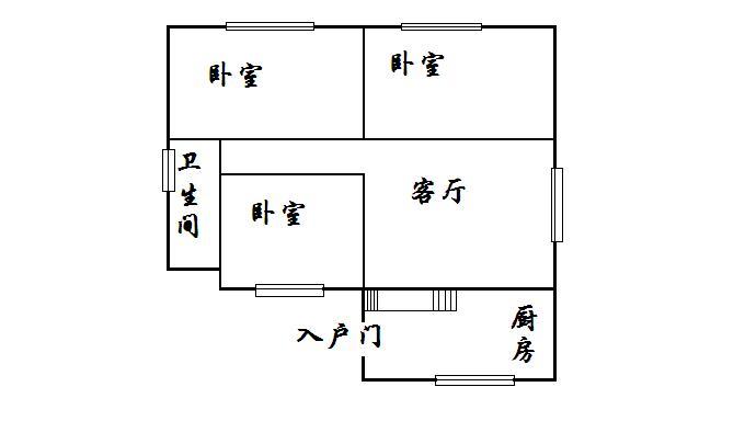 3室2廳2陽臺 天陽花園戶型圖