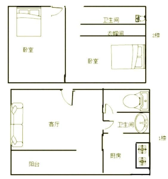 3室2厅 金实小区求实园户型图