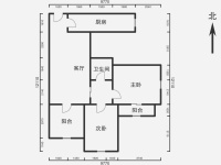 2室2廳1陽臺(tái) 同德昆明廣場(chǎng)上北區(qū)戶型圖