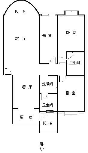 3室2廳2陽臺 青青小鎮(zhèn)戶型圖