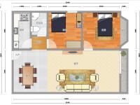2室2廳2陽臺 華龍人家戶型圖