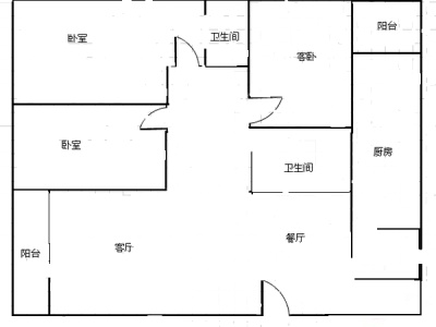 3室2厅2阳台 景江花园户型图
