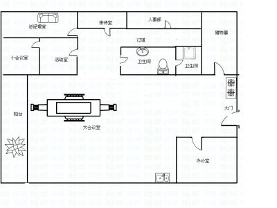 4室2廳2陽臺 濱江大廈戶型圖