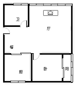1室1厅1阳台 托福园户型图