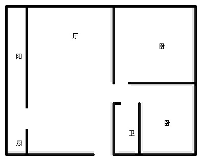 2室2厅1阳台 中联花园户型图