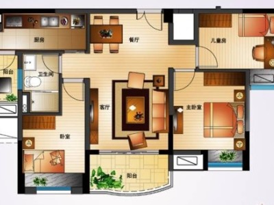 3室2厅1阳台 汇和紫熙园户型图