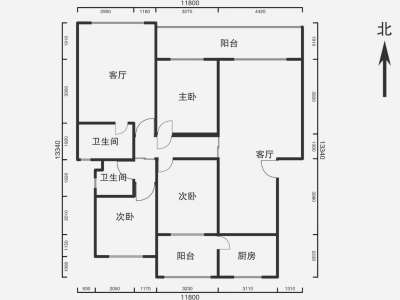 5室2厅1阳台 龙江雅苑户型图