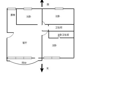 3室2厅1阳台 银河星辰花园户型图