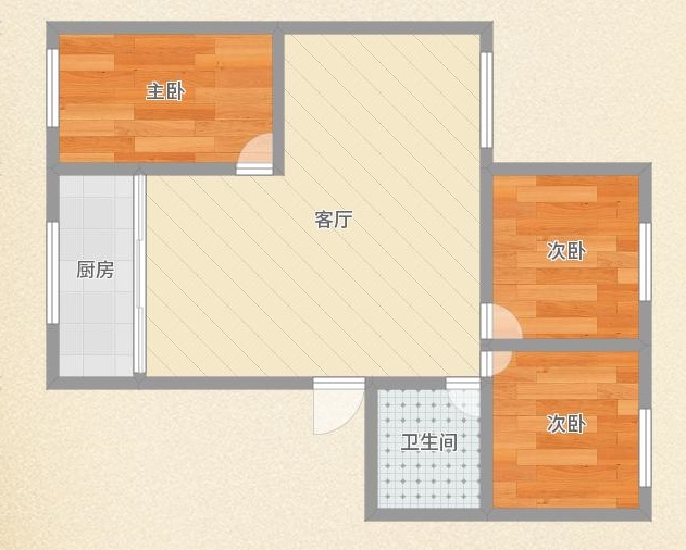 3室2厅1阳台 北站新村户型图