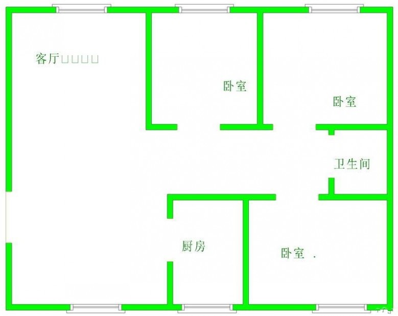 2室2厅1阳台 华海小区户型图