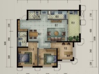 3室2廳2陽臺 濱江俊園塞納組團(tuán)戶型圖