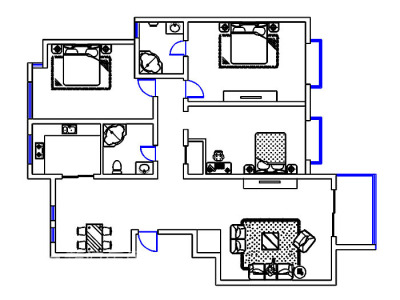 4室2厅2阳台 金色家园锐空间户型图