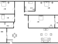 4室2廳1陽(yáng)臺(tái) 江東花園一期戶型圖