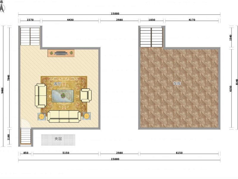 5室2廳4陽(yáng)臺(tái) 上游水岸二期別墅戶型圖
