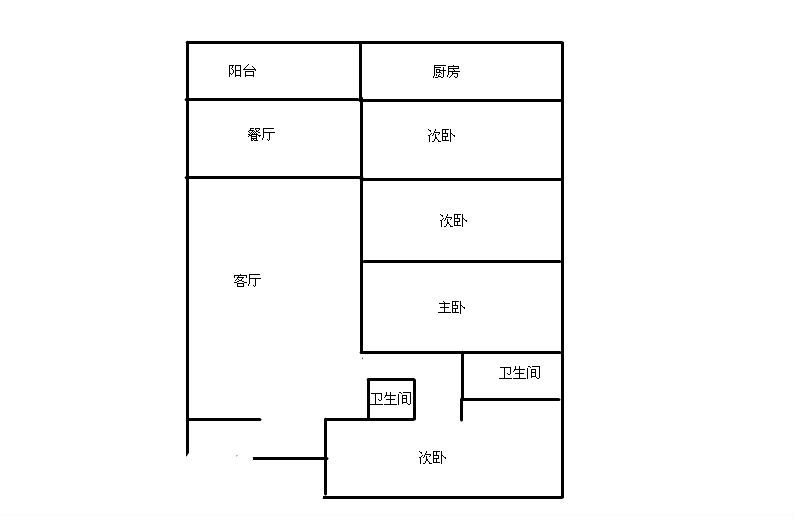 4室2厅1阳台 冶金研究院宿舍（圆通北路86号）户型图