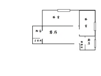 2室1廳1陽(yáng)臺(tái) 禮堂區(qū)戶型圖