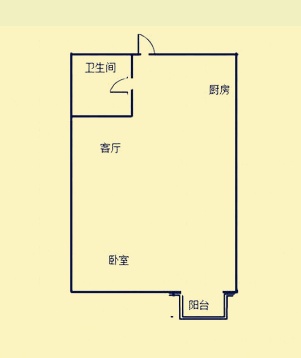 1室1廳1陽臺 云南映象花好月圓一期戶型圖