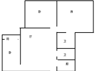 4室2廳2陽臺 紅塔花園戶型圖