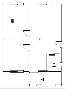 2室1厅 鸿运小区户型图