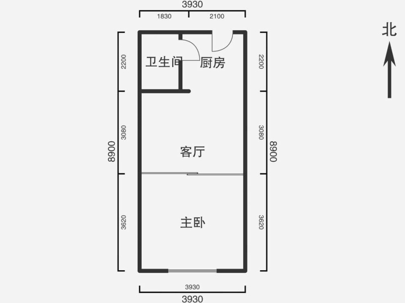 1室1厅1阳台 丽水天锦一期户型图