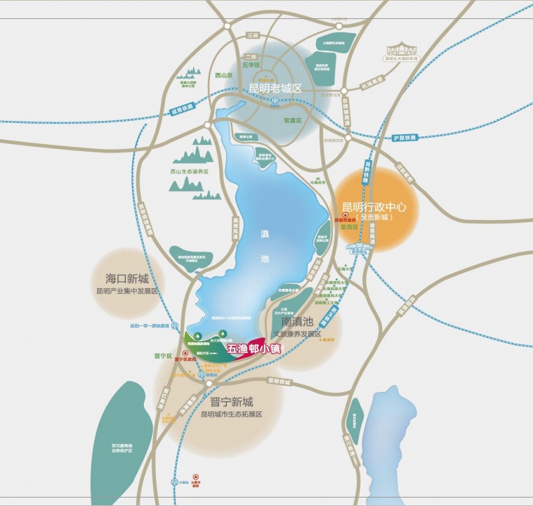 滇池南湾未来城P地块区位图