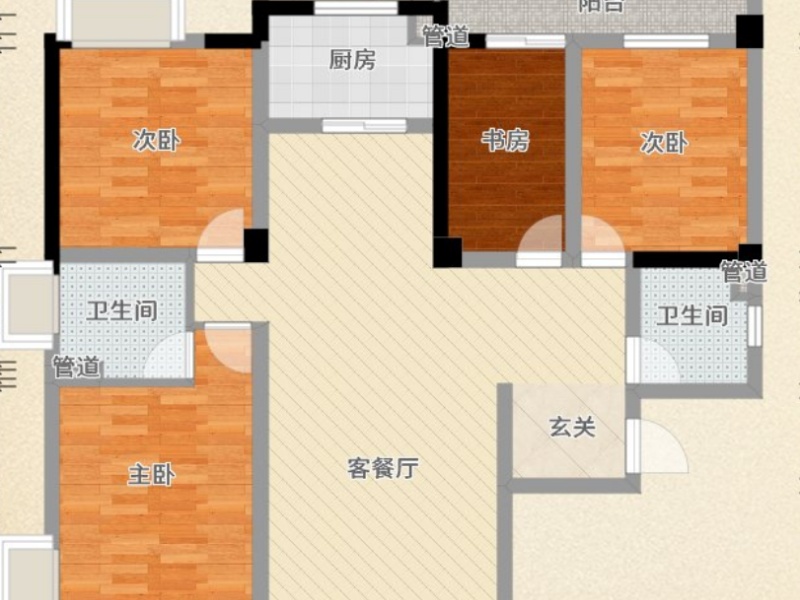 4室2厅2阳台 桂鑫园户型图