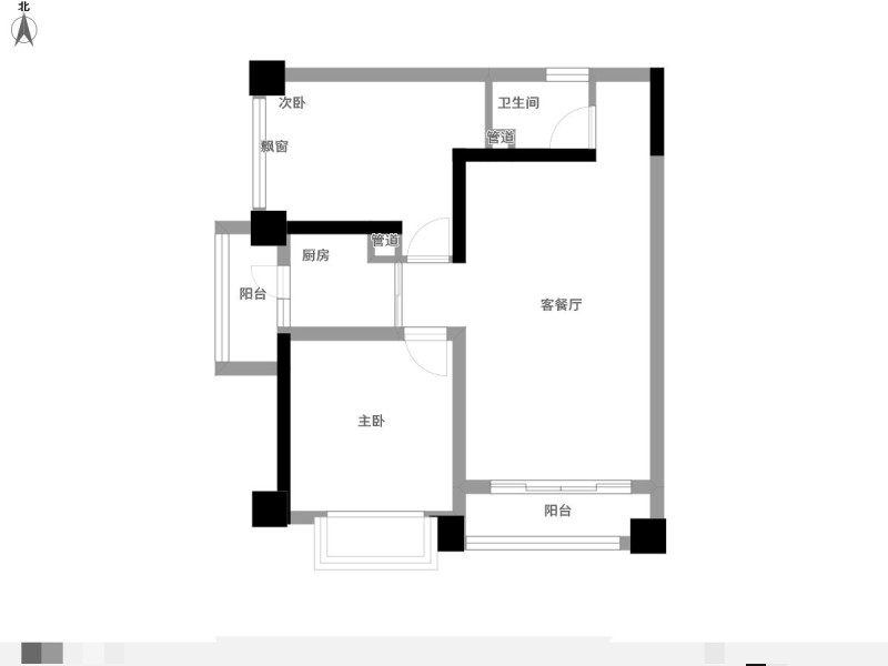 2室2廳 天驕北麓南區(qū)戶型圖
