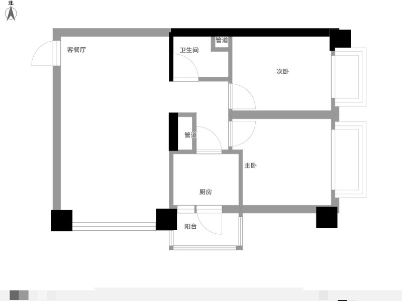2室2厅1阳台 天骄北麓南区户型图