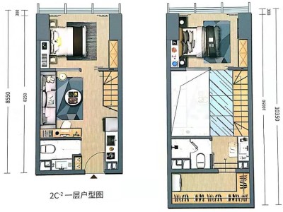 1室1厅1阳台 润城第四大道公寓户型图