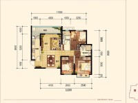 3室2廳1陽臺 恒大名都戶型圖