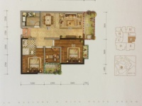 3室2廳2陽(yáng)臺(tái) 融城優(yōu)郡戶(hù)型圖