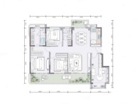 4室2廳2陽臺(tái) 金地云海一號(hào)戶型圖