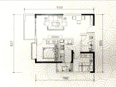 2室2厅1阳台 丰宁馨园公寓户型图