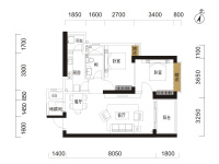 2室2廳2陽臺 海倫國際米蘭區(qū)戶型圖