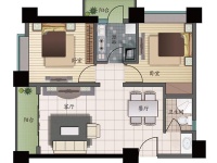 2室2廳 天驕北麓南區(qū)戶型圖