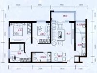 2室2廳1陽臺 碧雞名城戶型圖