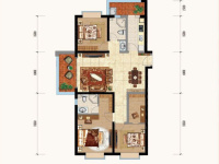 3室2廳2陽臺 金科陽光里戶型圖