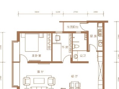 2室2厅1阳台 江东境界户型图