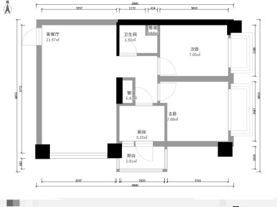 2室2厅2阳台 天骄北麓南区户型图