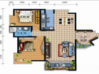 2室2廳1陽(yáng)臺(tái) 廣福郡戶型圖